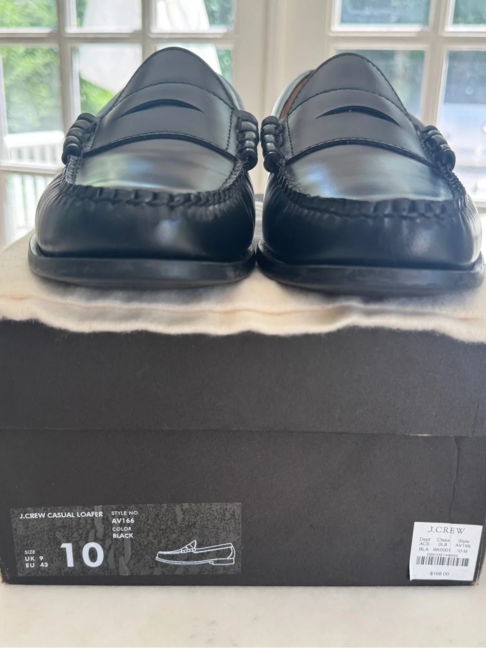 J. Crew Black Leather Penny Loafers